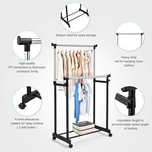 double pole cloth rack