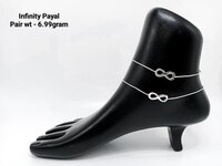 New 92.5 Silver Infinity Anklets