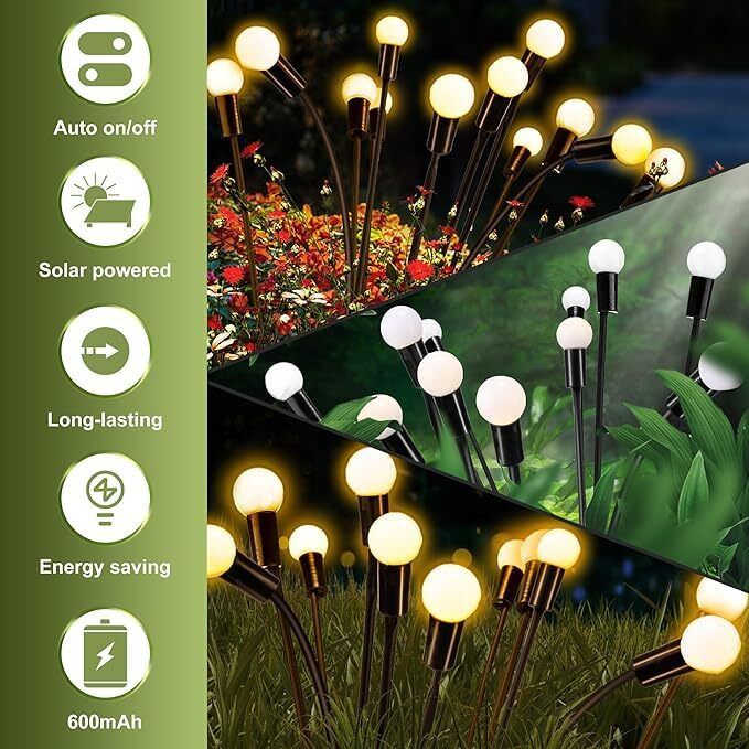 SOLAR LED FIREFLTY LIGHT ( 2 PIECE )