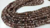 Natural Chocolate Moonstone Plain Rondelle 8mm to 10mm Beads 8 inch long