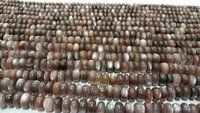 Natural Chocolate Moonstone Plain Rondelle 8mm to 10mm Beads 8 inch long