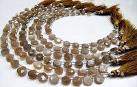 Natural Chocolate Moonstone heart Shape Faceted 8mm beads strand 8 inch long