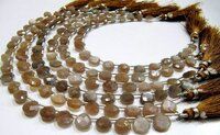 Natural Chocolate Moonstone heart Shape Faceted 8mm beads strand 8 inch long