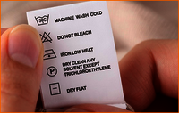 Polyester Labels - Polyester Material, Variable Size, White Color | Black Ink Printing, Adhesive, Iso 3778 Standards, Garment Labeling