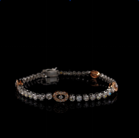 Real Diamond Bracelet 6 - 18k White Gold, 7 Inch, 6.11 Ct Round G Vvs1 Diamonds, Box Clasp With Security Latch