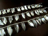 Natural Rock Crystal banana Shape  8X25mm Beads Strand 8 inches long