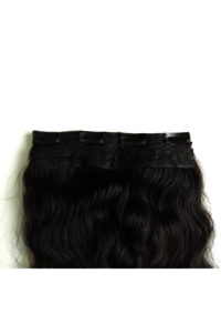 Black Raw Unprocessed Natural Wavy Human Hair Volumizer Clip in Extensions