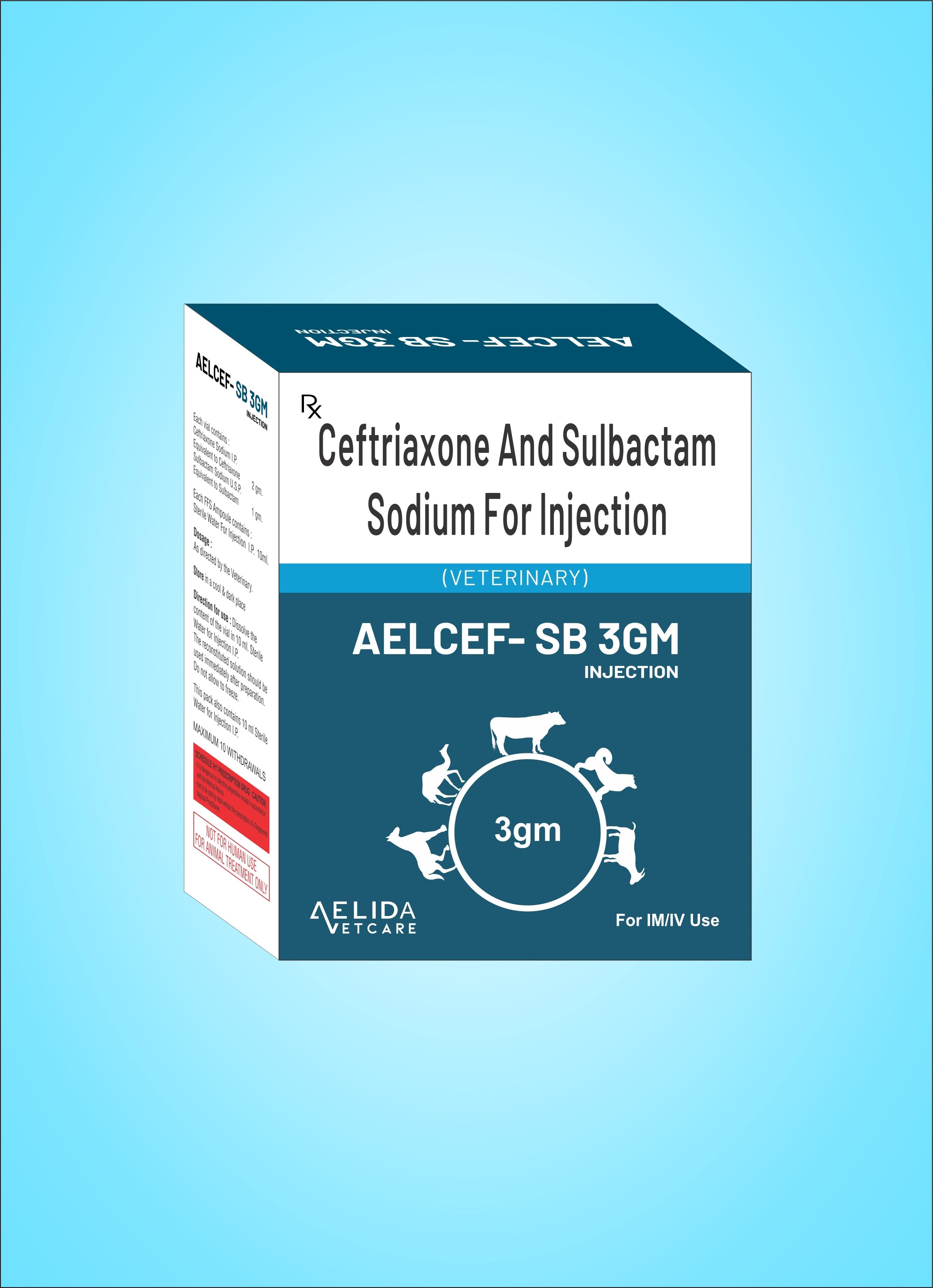 Ceftriaxone sulbactam 3 gm veterinary injection supplier and third party manufacturing company in India