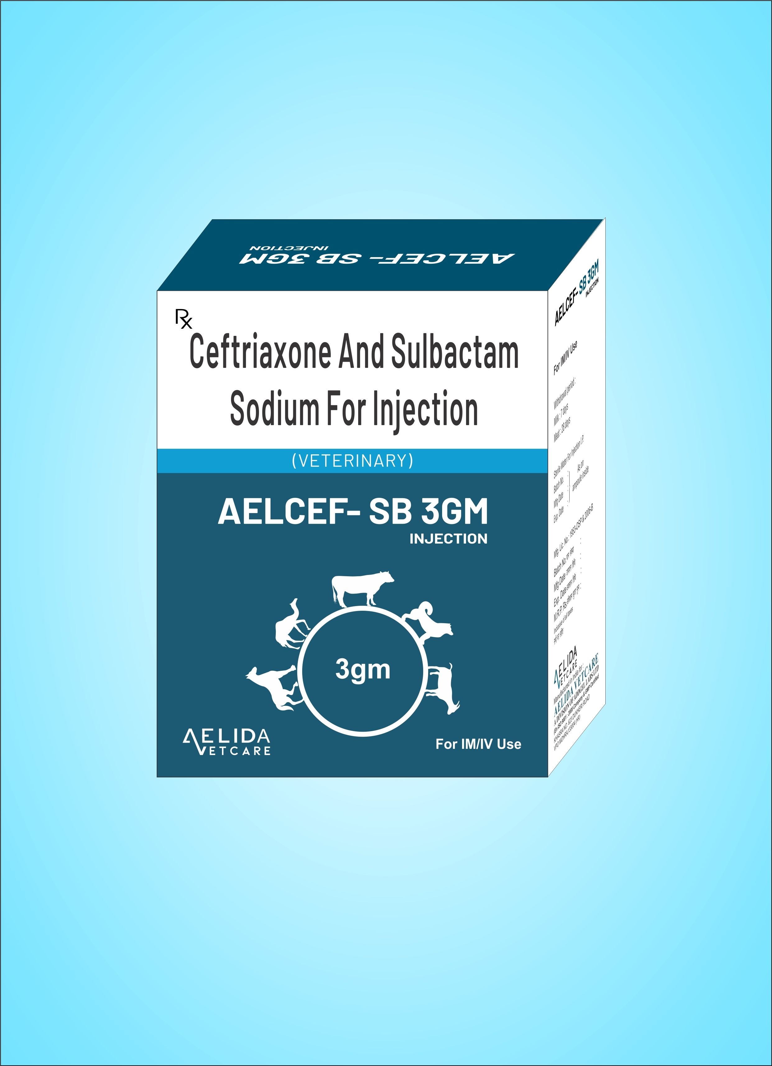 Ceftriaxone sulbactam 3 gm veterinary injection supplier and third party manufacturing company in India