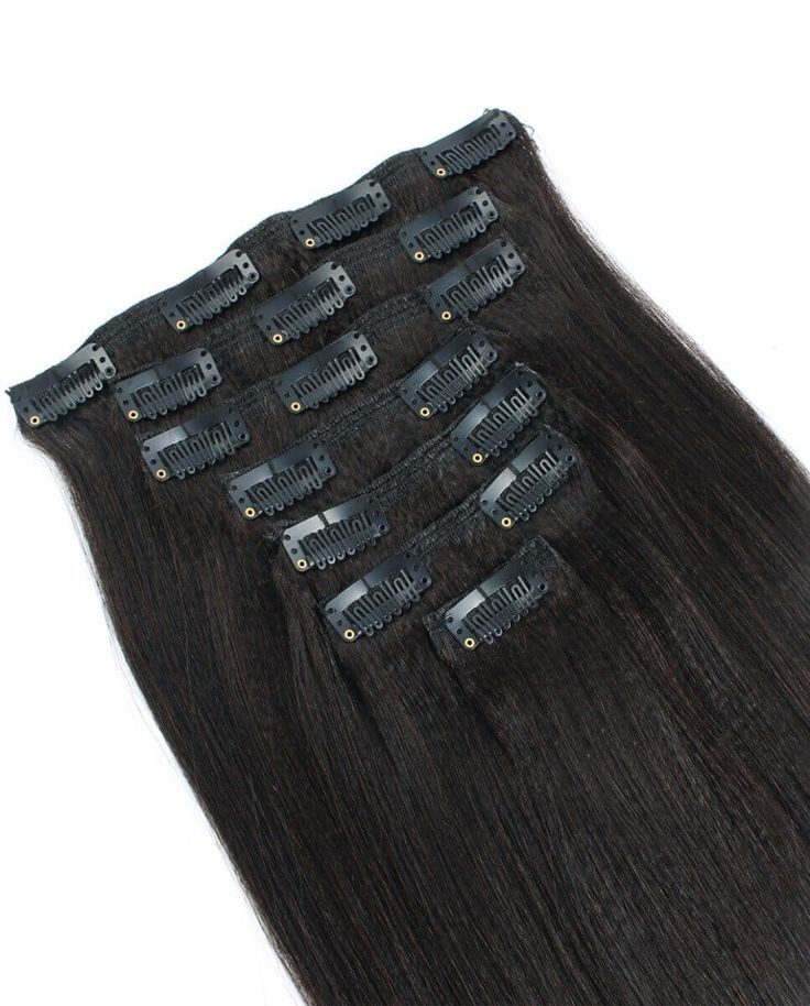 Indian Natural Straight Human Hair Clip In Extensions volumizer