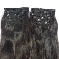 Indian Natural Straight Human Hair Clip In Extensions volumizer