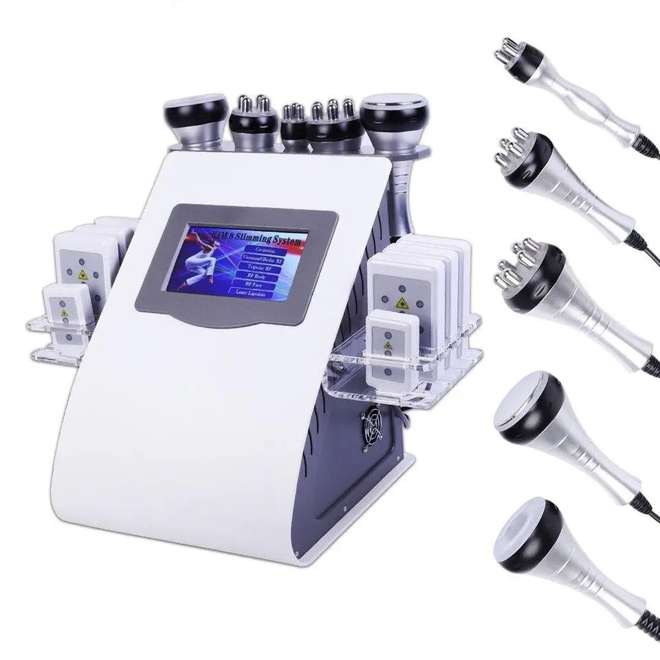 Ultrasonic Cavitation Machine 6 in one with RF Vacuum and LIPO LASER Touch Screen Digital