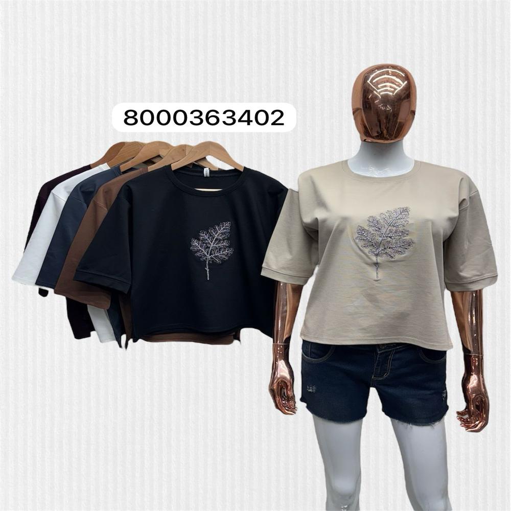 Ladies Lopper Oversize Down Shoulder Top - Color: Multicolor
