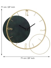 Iron Double Round Ring Large Wall Clock For Home Wall And Office Wall And Restaurant Wall Elegant Look Premium Quality Black And Gold Finish