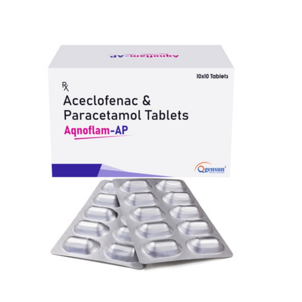 Aceclofenac And Paracetamol Tablets - 100 mg Aceclofenac, 325 mg Paracetamol, Coated Solid Tablets | Effective Pain Relief for Headaches, Joint and Muscle Pain