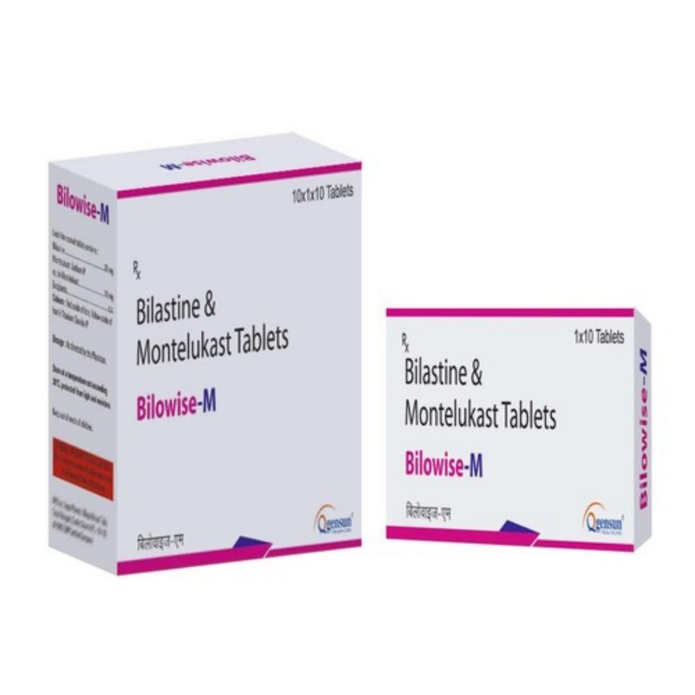 Bilastine And Montelukast Tablets - Active Ingredients: Bilastine 20 mg, Montelukast 10 mg | General Medicine for Allergy and Asthma Relief, Store in Dry Place