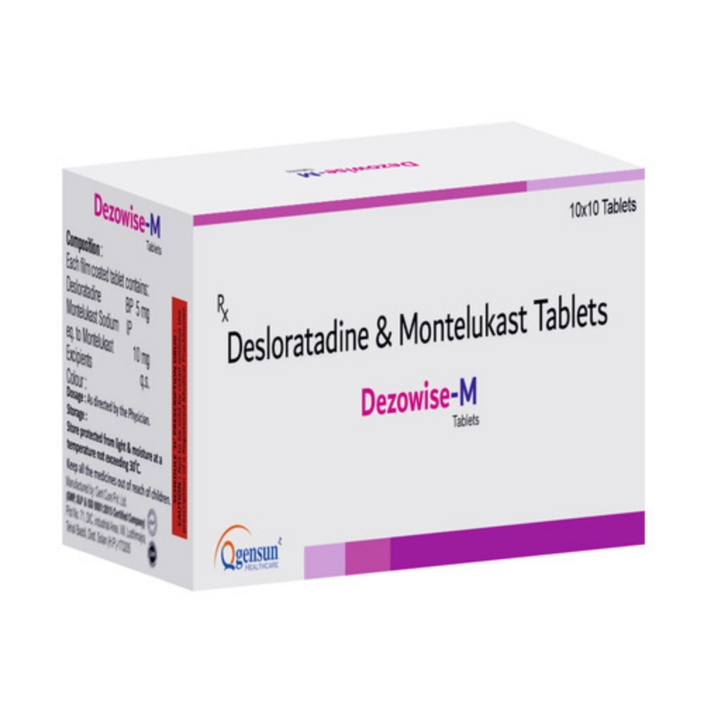Desloratadine and Montelukast Tablets - 5mg Desloratadine and 10mg Montelukast | Allergy and Asthma Relief, General Medicines, Store in a Dry Place
