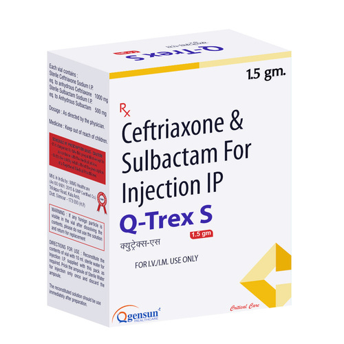 1.5gm Ceftriaxone and Sulbactam For Injection
