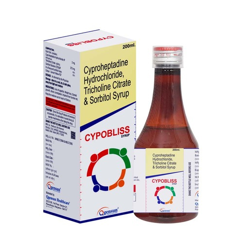 200ml Cyproheptadine Hydrochloride Tricholine Citrate And Sorbitol Syrup