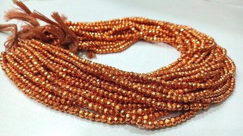 Natural Copper Pyrite Rondelle Faceted Beads 3-4mm Beads Strand 13 inch Long