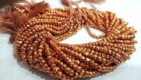 Natural Copper Pyrite Rondelle Faceted Beads 3-4mm Beads Strand 13 inch Long