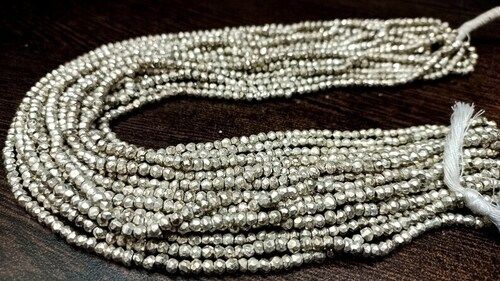 Natural Silver Pyrite Rondelle Faceted Beads 3-4mm Beads Strand 13 inch Long