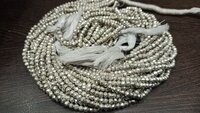 Natural Silver Pyrite Rondelle Faceted Beads 3-4mm Beads Strand 13 inch Long