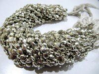 Natural Silver Pyrite Beads Oval Faceted 5x7mm to 6x8mm Beads Strand 9''long