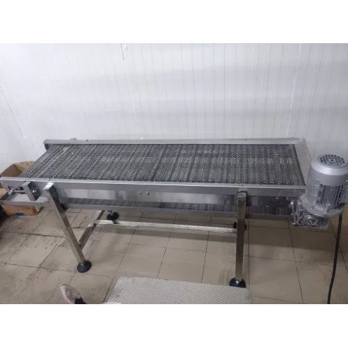 Stainless Steel Wire Mesh Conveyor - Color: Silver