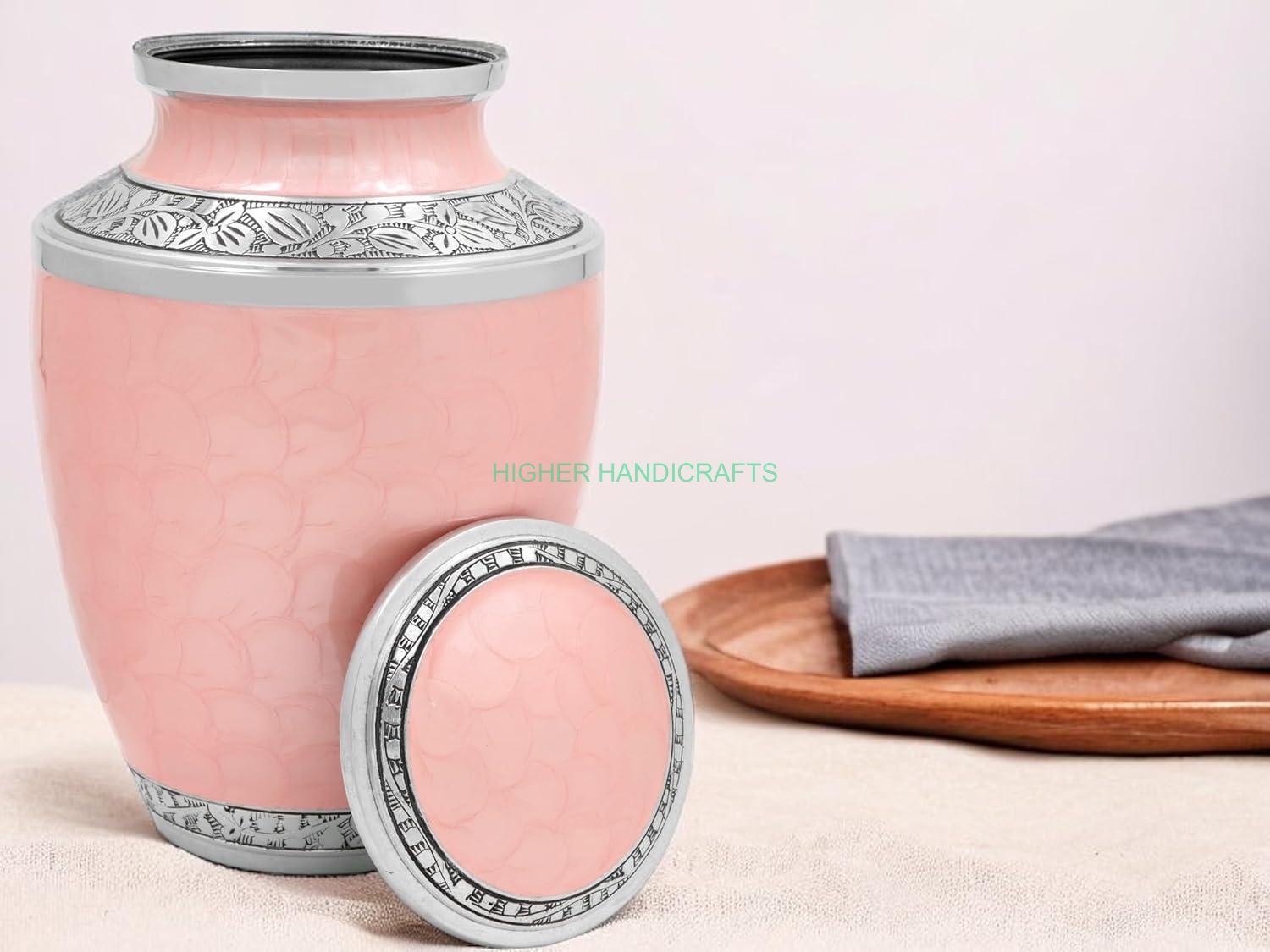 Aluminium Pink Cremation Urn for Adult Women Ashes - Wholesale Bulk Funeral Urns Supplies
