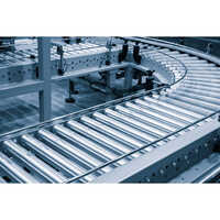 Manual Roller Bed Belts Conveyor - Color: Silver