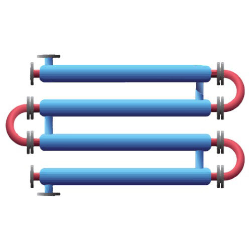 Industrial Double Pipe Heat Exchanger - Color: Blue