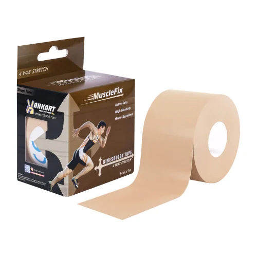 5Cm X 5 M Musclefix 4 Way Stretch Kinesiology Tape  Beige - Color: Brown