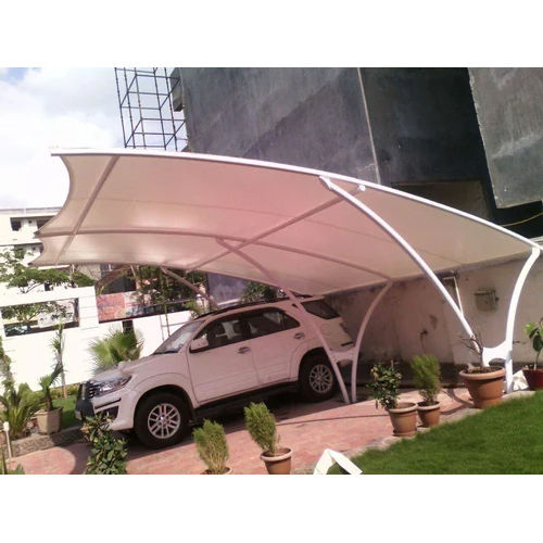 Car Parking Tensile Fabric Structure - Color: White