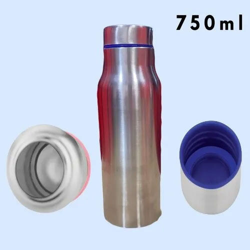 750Ml Stainless Steel Alpha Water Bottle - Color: Silver