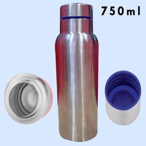 750Ml Stainless Steel Aqua Water Bottle - Color: Silver