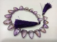 Natural Ametrine 12to18mm Arrowhead Knife Shape Beads Strand 9''long - Beads Colour: Purple