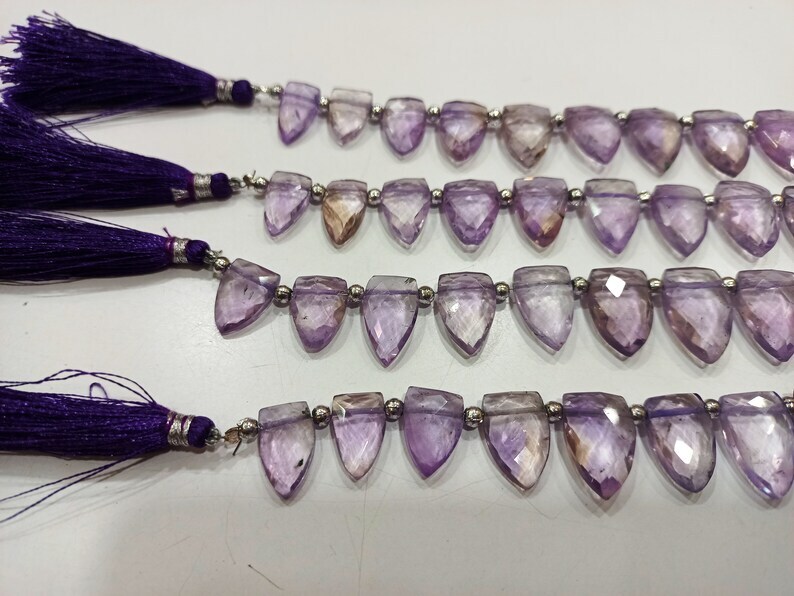 Natural Ametrine 12to18mm Arrowhead Knife Shape Beads Strand 9''Long