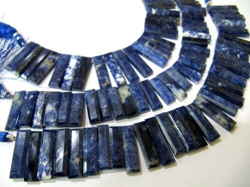 Natural Sodalite Baguette Shape 15-20mm Beads strand 8 Inch long