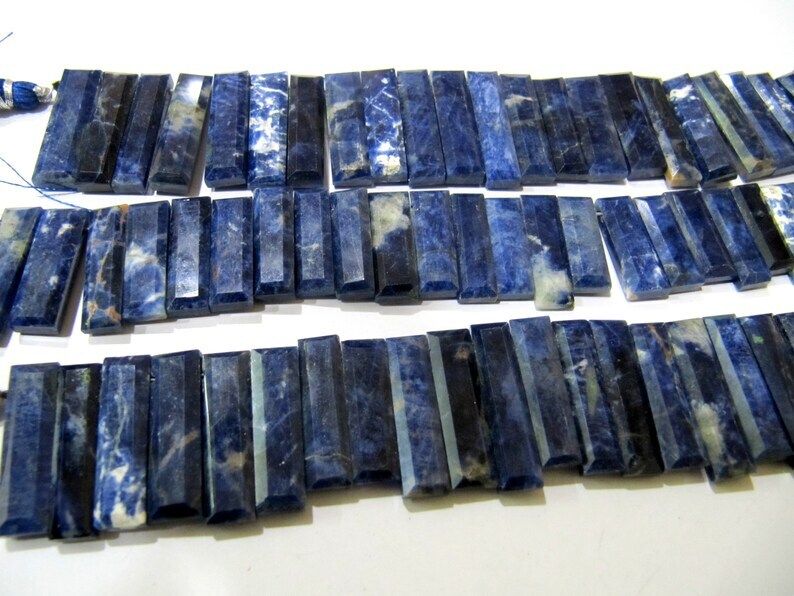 Natural Sodalite Baguette Shape 15-20mm Beads strand 8 Inch long