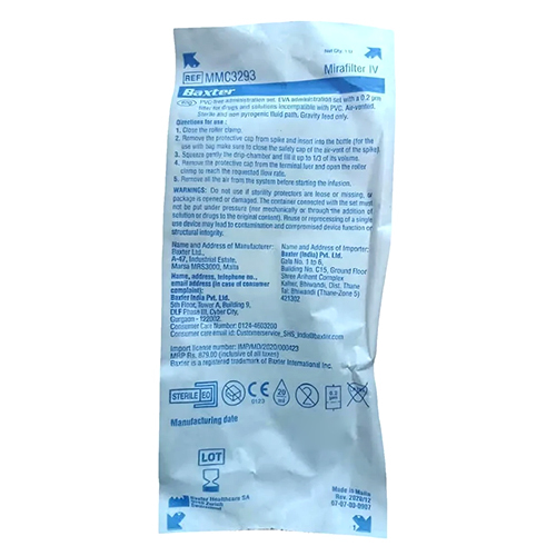 Sterile, Disposable Baxter Mirafilter IV Infusion Set