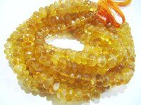 Natural Citrine Rondelle Faceted 9 to 10mm Beads Strand 8 inch long