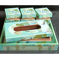 Printed Cot Pizz And Snake Platter Set - Wood & Other Materials, Multicolour Design , Polished Surface Finish, Easy to Use for Indoor & Outdoor Dining