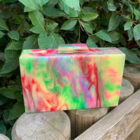 Marble Look Handcrafted Embellishment Resin Clutch - Moisture-proof, Customizable Color & Logo, Multicolor Design