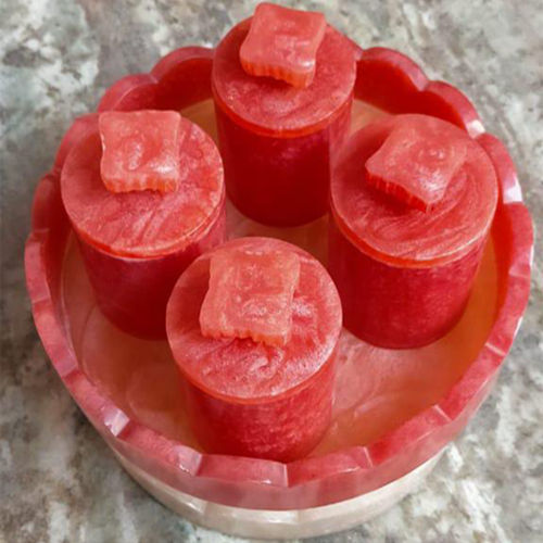 Polished Resin Tray Jar Set - Color: Red