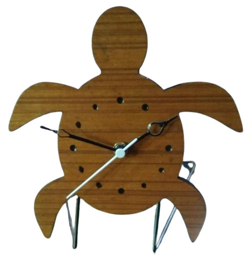 Tortoise Shape Wall Clock - Color: Brown