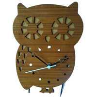 Owl Shape Wall Clock - Color: Brown