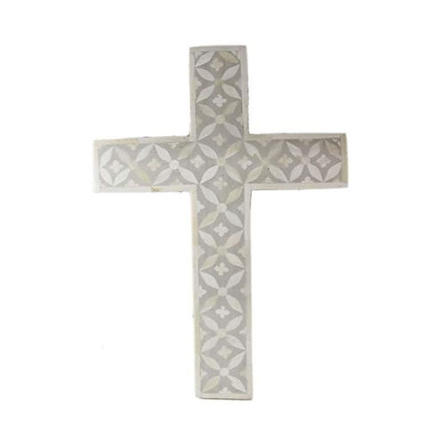 01_Antique White Bone Inlay Decorative Cross - Feature: Easy To Clean