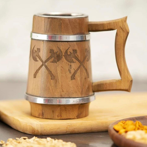 Natural Viking Drinkin Wood Horn Mug