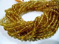 Natural Citrine Gemstone Beads - 5-6mm Round Micro Faceted, High Quality Yellow Stone Strand For Jewelry Making